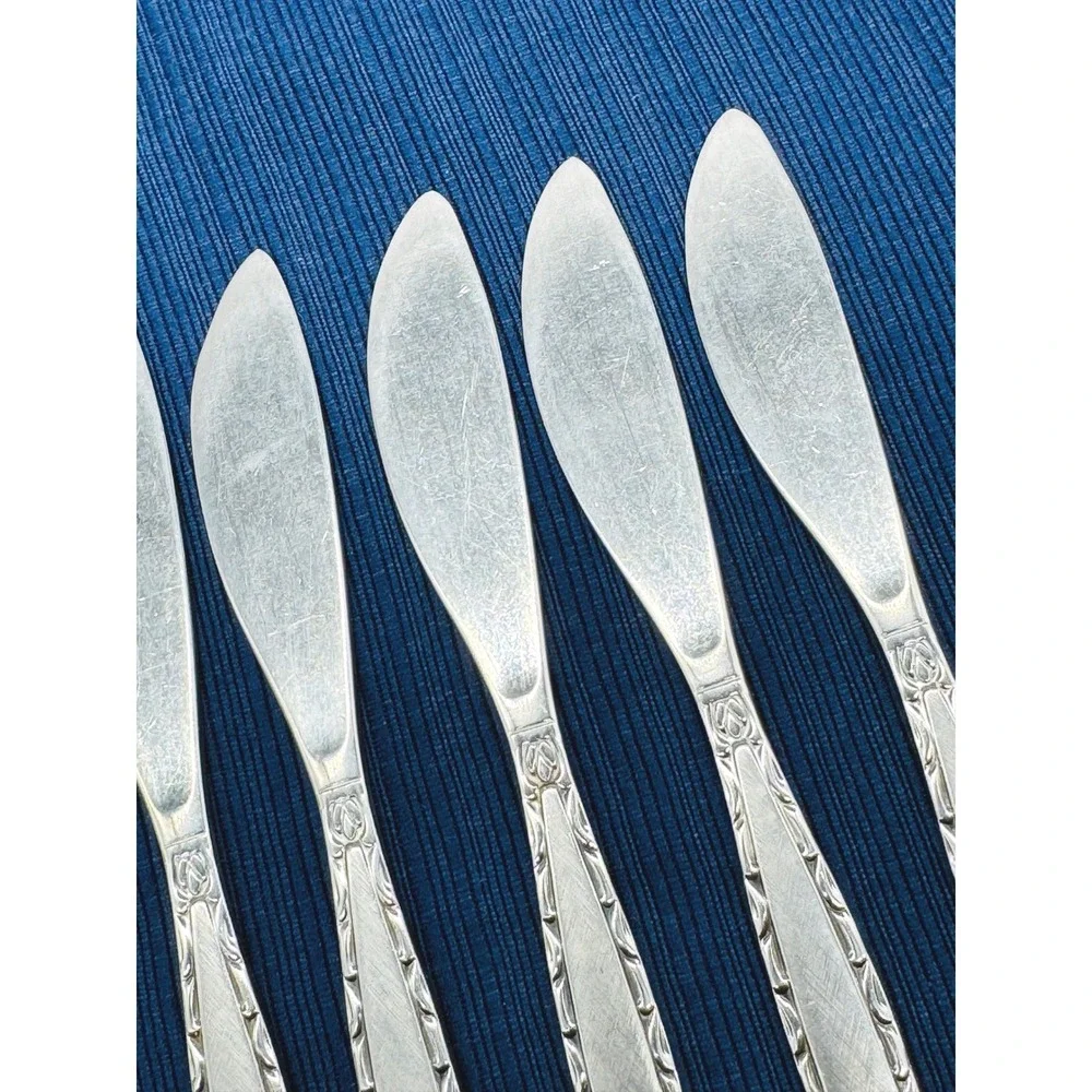 Oneida Community Venetia Butter Spreader Silver Stainless Steel Set of 7